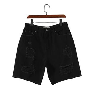 Shorts de mezclilla casuales de corte holgado para hombre - Product Image 1