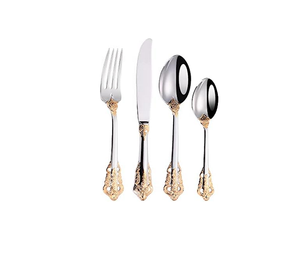 Cuchara de ensalada de estilo americano con mango de nuez Cubiertos de metal Vajilla al por mayor del proveedor del fabricante - Product Image 4