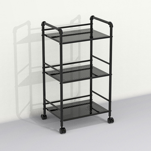 Home Rolling 5-Tier Canvas <b>Storage</b> <b>Trolley</b> Cart with 4-Wheel Metal Tube and PP Wheels-Modern Gray - Product Image 5