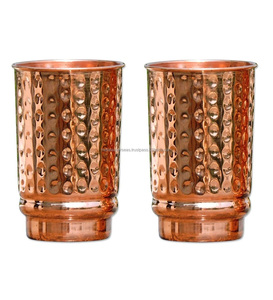 Gobelet en cuivre martelé de qualité parfaite fabriqué à la main poids super lourd entretien facile fini pièces ayurvédiques - Product Image 5