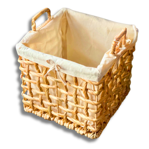 Cesto de lavandería cuadrado con estructura de metal resistente y forro de tela - Product Image 1