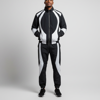 Conjunto Deportivo de 2 Piezas para Hombre, Chaqueta con Capucha y Pantalones de Chándal Reversibles 100% Algodón, Diseño Personalizado con Parches, Estilo Urbano, para Invierno