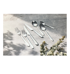 Juego de cucharas de cubiertos de acero inoxidable de diseño moderno, nuevas herramientas de desayuno de acero espejado fresco que incluyen cuchillo, tenedor, cuchara, los más vendidos - Product Image 1