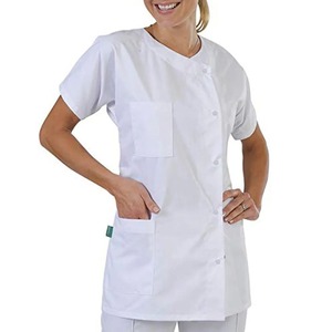 Top exfoliante de enfermera para mujer, ropa médica blanca, conjunto de uniforme, trajes de enfermería, Tops - Product Image 1
