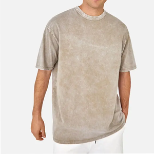 Camiseta de lavado ácido para hombre de la mejor calidad Logotipo personalizado Patrón sólido 100% algodón Crea tu propia camiseta de idea - Product Image 2