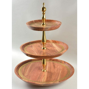 Kitchen And Dining Serving Display Stand 3 Tier Wooden Square Cupcake Stand <b>Dessert</b> Cookie Candy Buffet Holder For Top Sale - Product Image 2