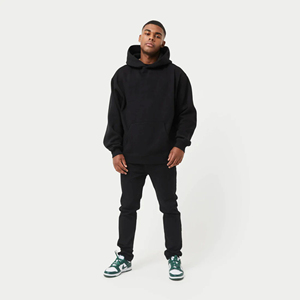OEM High Quality Plain Heavyweight Fleece Cotton <b>Oversize</b> <b>Hoodies</b> Logo Printed Unisex <b>Hoodies</b> for Men Winter <b>Black</b> <b>Hoodies</b> - Product Image 2