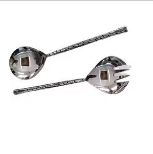 New Design Metal <b>Salad</b> <b>Server</b> Set Silver Shiny Polished <b>Salad</b> <b>Server</b> - Product Image 2