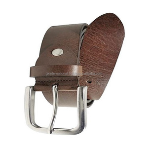 Calidad de exportación Precio al por mayor Cinturón informal de cuero marrón de moda para hombres con hebilla de metal sólido y cierre a presión - Product Image 3