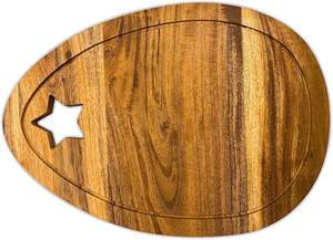 Egg Shaped Wood Cutting <b>Board</b> Serving Platter Eco-Friendly Dishwasher Safe Made Vietnam for Easter Holiday Decoration - Product Image 4