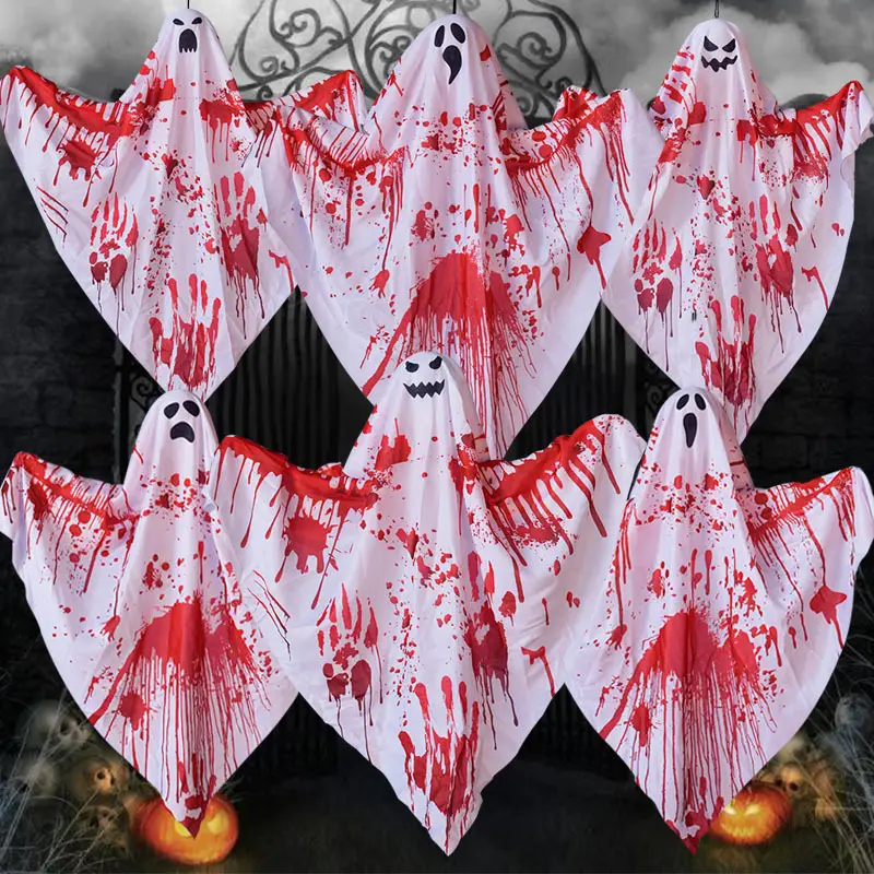 Lot de 3 fantômes suspendus pour Halloween Décoration de fête d'Halloween Fantôme volant Créatif Horreur Fantôme Pendentif