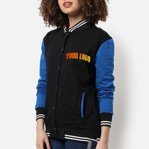 Hot Selling Womens Varsity Jacket Wholesale High Quality Oversized Bomber Baseball Jacket Stylish <b>Wool</b> <b>Cotton</b> Blend Letterman - Product Image 1