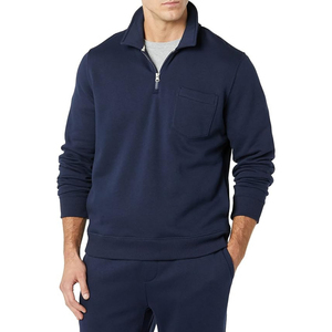 Sweat-shirt à demi-fermeture éclair en polaire pour hommes avec logo personnalisé Quarter 1/4 Half Zip up High Neck Oversized Pullover Hoodies avec service OEM - Product Image 1