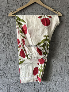 Traje de noche de algodón con estampado de flores rojas de lujo para mujer, pijamas suaves de manga larga, ropa de descanso, conjuntos de pijama de talla grande, informal, Sexy - Product Image 2