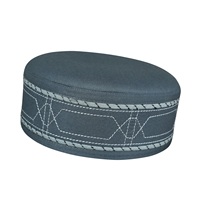 Grosir Topi Kufi Namaz Islami Custom, Ringan, Motif Geometris, Logo Custom, Pakaian Kepala Muslim untuk Musim Gugur