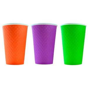 Vaso de Papel Desechable Reciclable de Doble Pared con Relieve, Color Waffle, 8oz/12oz/16oz - Product Image 3