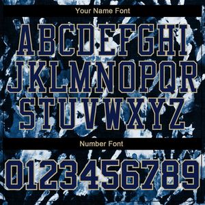 Patrón de grafiti cosido personalizado Navy-Vegas Gold 3D Sports Pullover Sudadera con capucha - Product Image 4