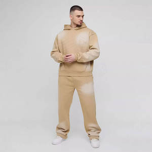 Vente en gros de survêtements pulls vierges avec logo personnalisé vêtements de sport vintage surdimensionnés ensemble de jogging deux pièces survêtement pour hommes - Product Image 1