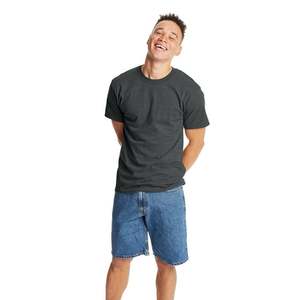 Camisetas de algodón para hombre, Camiseta corta a la moda 2025 con cuello redondo, camiseta informal de Color sólido para hombre, camiseta de talla grande en 18 colores, venta al por mayor de La M-6XL - Product Image 5