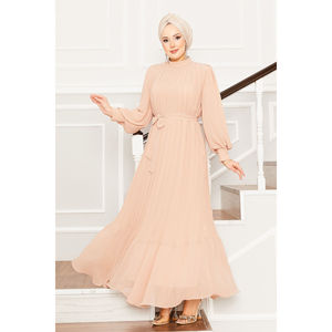 Vestido de Noche Beige con Mangas de Organza, para Fiesta Formal, Silueta de Cola de Pez, Decoración de Lentejuelas, Largo hasta el Suelo, Talla XS, Opciones de Tallas Grandes - Product Image 1