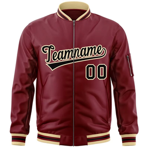 Wholesale Plain Chenille Embroidery Customized <b>Men's</b> <b>Varsity</b> <b>Bomber</b> <b>Jacket</b> with Stand Collar and Front Logo - Product Image 3