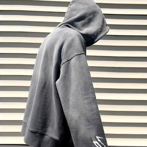 เสื้อฮู้ดโอเวอร์ไซส์สำหรับผู้ใหญ่ผู้ชายเสื้อมีฮู้ดผ้าซักลายลูกไม้ - Product Image 3