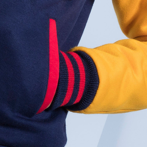 Veste universitaire pour femmes conçue sur mesure pour l'hiver, manches longues, en cuir, tricotée, fabrication en gros - Product Image 4