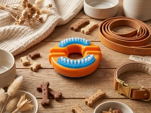 Juguete para Perros Ledu Toys Chew & Brush Squeaky Ring – Juguete de Goma con Cerdas para Masticar y Limpiar los Dientes - Product Image 6