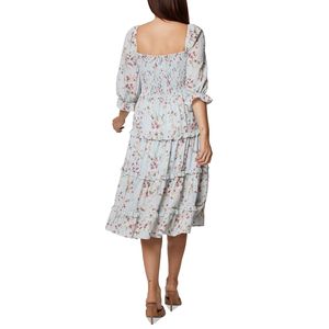 BCBGeneration Abito midi da donna con vita impero e volant in tessuto chiffon blu, taglia 10 - Product Image 2