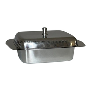 Beurrier de luxe en acier inoxydable de qualité supérieure avec couvercle Porte-beurre au design classique pour réfrigérateur ou table Durable et facile à nettoyer - Product Image 5