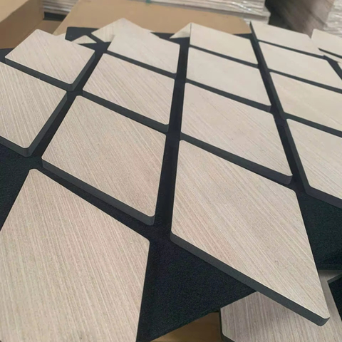 Modern Flexible PET Rubber Acoustic Wall Decor Furniture Curved Soundproof Ceiling Panels for Living Room Veneer Finish