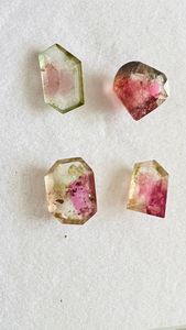 100% tranches de tourmaline de pastèque de pierres précieuses de quartz bicolores naturelles pour l'utilisation de bijoux et d'artisanat prix OEM - Product Image 2