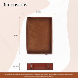 Bandeja Rectangular de Cuero | Elegante Organizador de Escritorio Catchall - Product Image 3