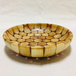 Handmade Resin Wood Angel <b>Bowl</b> Decorative Web Pattern Eco-Friendly Salad Fruit Wooden Resin Dish Rustic Kitchenware Serving - Product Image 3
