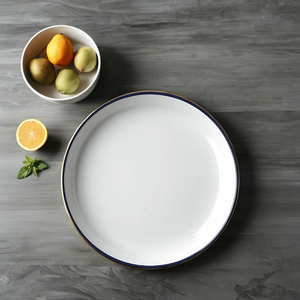 WB Inc อินเดียถาดและชามโลหะเคลือบเงาสีขาวแบบมินิมอลลิสต์สำหรับรับประทานอาหารและตกแต่งเสิร์ฟ - Product Image 2