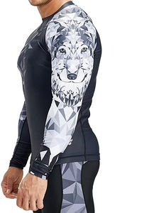 Camiseta Rashguard de MMA/BJJ para Adultos, Sublimada con Logotipo Personalizado del Fabricante, Transpirable, de Manga Corta, Spandex/Poliéster - Product Image 3