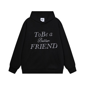 Sweat à capuche surdimensionné avec fermeture éclair pour hommes de haute qualité personnalisé Bling Rhinestone Design vente en gros personnalisé lavage enzymatique bouffée brodée - Product Image 1