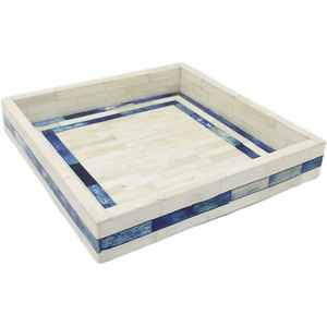Bandeja de incrustaciones de hueso rústico Vintage hecha a mano India MDF de la mejor calidad para servir alimentos y usos decorativos para el hogar forma rectangular - Product Image 1