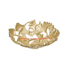 Plat de service en forme de feuille pour hôtel et restaurant plat de service en forme de feuille en laiton de grande taille dernier modèle à prix raisonnable - Product Image 1