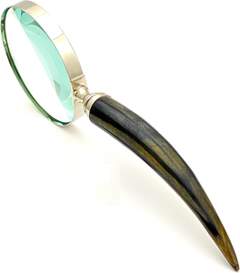 Loupe de grande taille en véritable corne de viking, loupe à main sculptée à la main, cadeau et objet de collection - Product Image 4