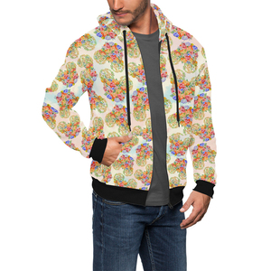 เสื้อฮู้ดผ้าฝ้าย100% สำหรับผู้ชายพิมพ์ลายซับลิเมชันแบบเต็มตัวพร้อมโลโก้ด้านหน้าสำหรับฤดูหนาว - Product Image 3