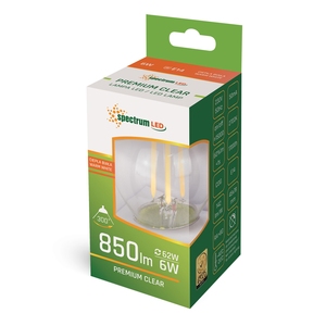 Lampada sferica in cristallo trasparente a LED E14 6W 2700K 850Lm (Spectrum WOJ+14389) - Product Image 1