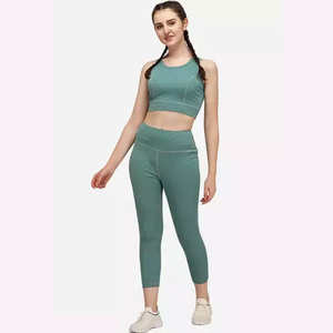 Vente en gros de vêtements personnalisés de couleur vêtements compression fitness sans couture yoga vêtements de sport gym 5 pièces leggings athlétiques soutien-gorge de sport pour femmes - Product Image 3