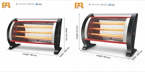 Aquecedor Elétrico de Quartzo Infravermelho para Piso 2400W de Alta Potência para Sala de Estar, Atacado, 3 Lâmpadas Infravermelhas com Interruptor de Segurança Certificado - Product Image 2
