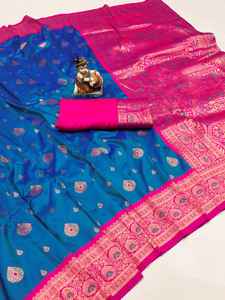 El último diseñador suave Banarasi seda Jacquard borde Saree por FabZone - Product Image 5