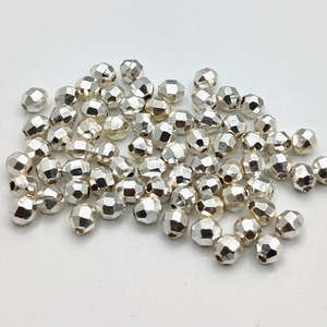 Cuentas espaciadoras de latón facetadas de 5 mm, chapadas en oro, plata y oro rosa, suministros para la fabricación de joyas, cuentas de circonita cúbica a granel - Product Image 3