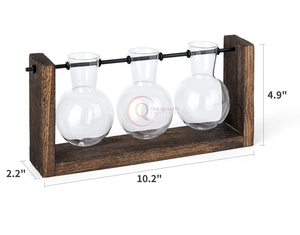 Macetas y macetas montadas en la pared de gran tamaño de madera de bambú y hierro puro, colgador de último diseñador para suministros de jardín - Product Image 3