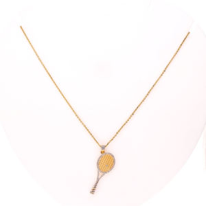 Collar con Colgante de Raqueta de Tenis con Diamantes de Oro de Lujo, Joyería para Mujeres y Hombres, Regalo - Product Image 4