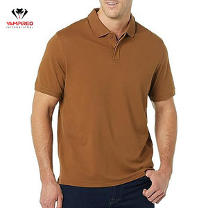 Manches courtes de coupe décontractée pour polos avec broderie personnalisée pour hommes, motif solide, col tournant, vêtements tricotés pour tennis et golf, T Sh court - Product Image 1