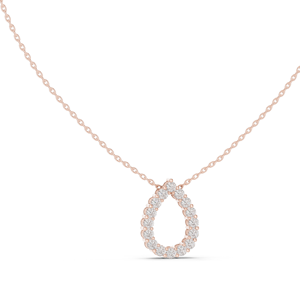 Collar con Colgante de Diamante CVD en Forma de Lágrima de 1.04 CT, VVS-VS EF, Diseño de Racimo de Peras, Oro de 18K y 14K, Oro Amarillo, Oro Rosa, Oro Blanco - Product Image 3